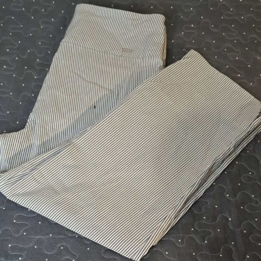 S. C. & Co. striped blue cropped pants size 10